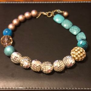 Anthropology Silver, Gold, & Turquoise Necklace!